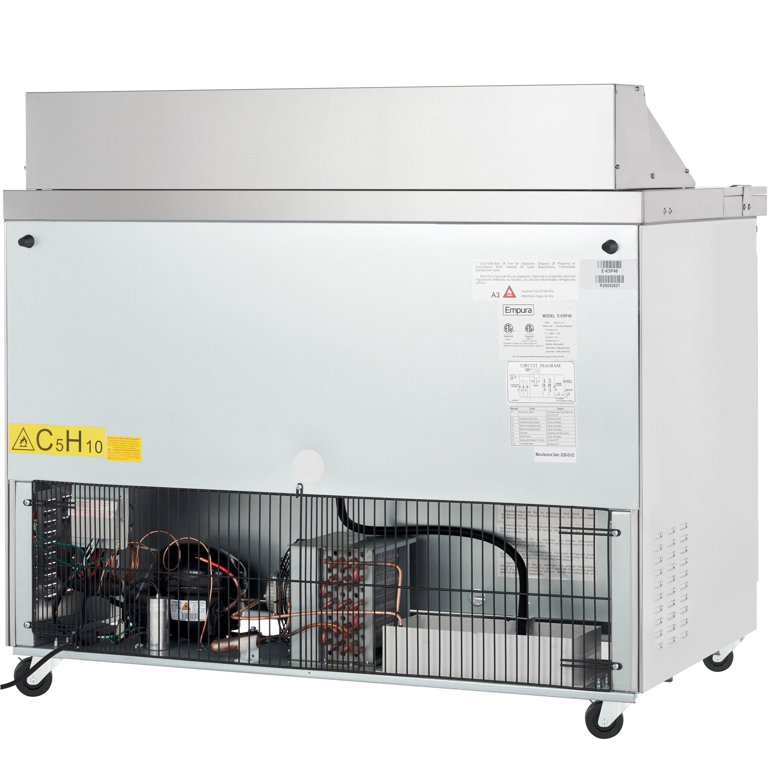 48" 2 Door Commercial Refrigerated Sandwich and Salad Prep Table