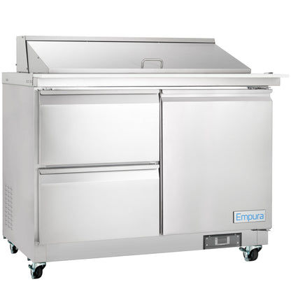 48" 2 Drawer Commercial Mega Top Refrigerated Sandwich and Salad Prep Table