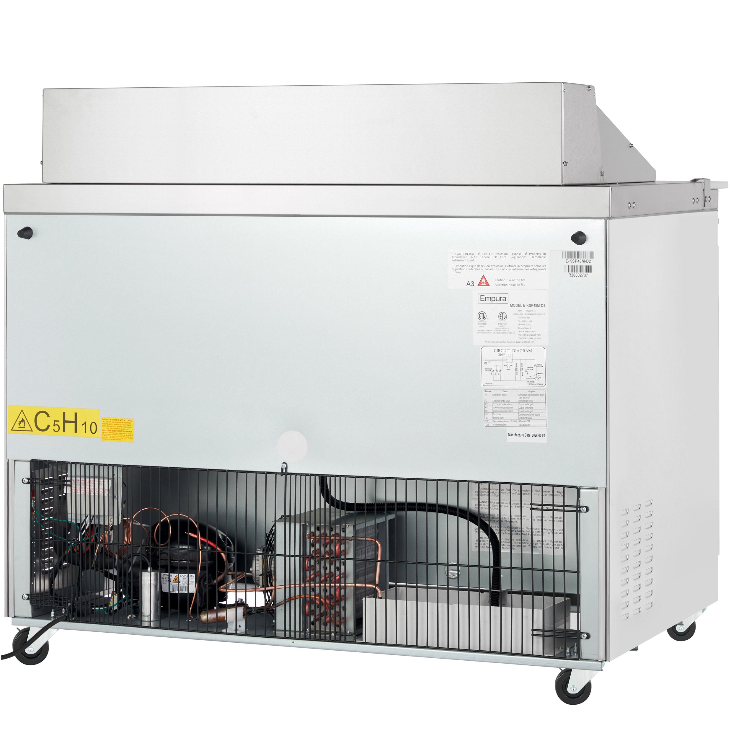 48" 2 Drawer Commercial Mega Top Refrigerated Sandwich and Salad Prep Table
