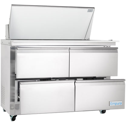 48" 4 Drawer Commercial Mega Top Refrigerated Sandwich and Salad Prep Table