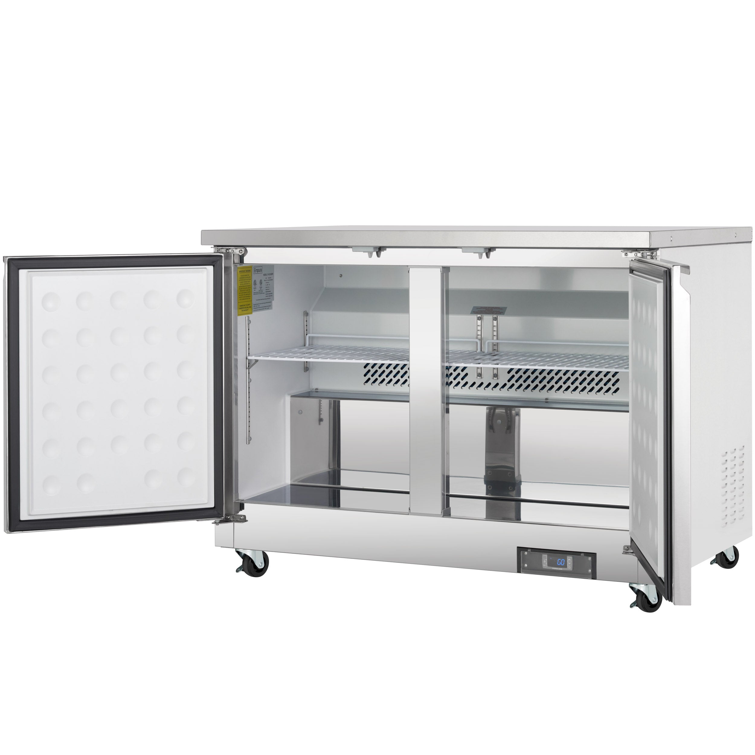 48" Two Door Commercial Undercounter Reach-In Freezer