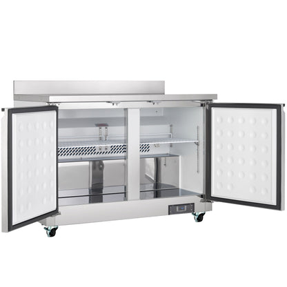 48" Two Door Commercial Work Top Undercounter Freezer
