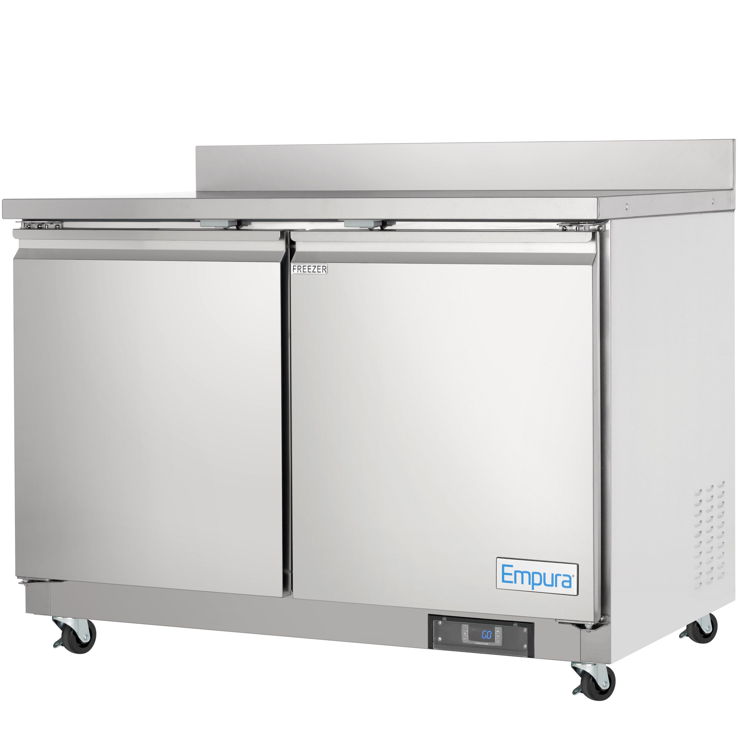 48" Two Door Commercial Work Top Undercounter Freezer