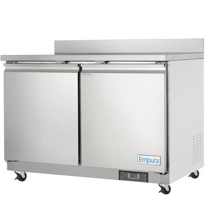48" Two Door Commercial Work Top Undercounter Freezer