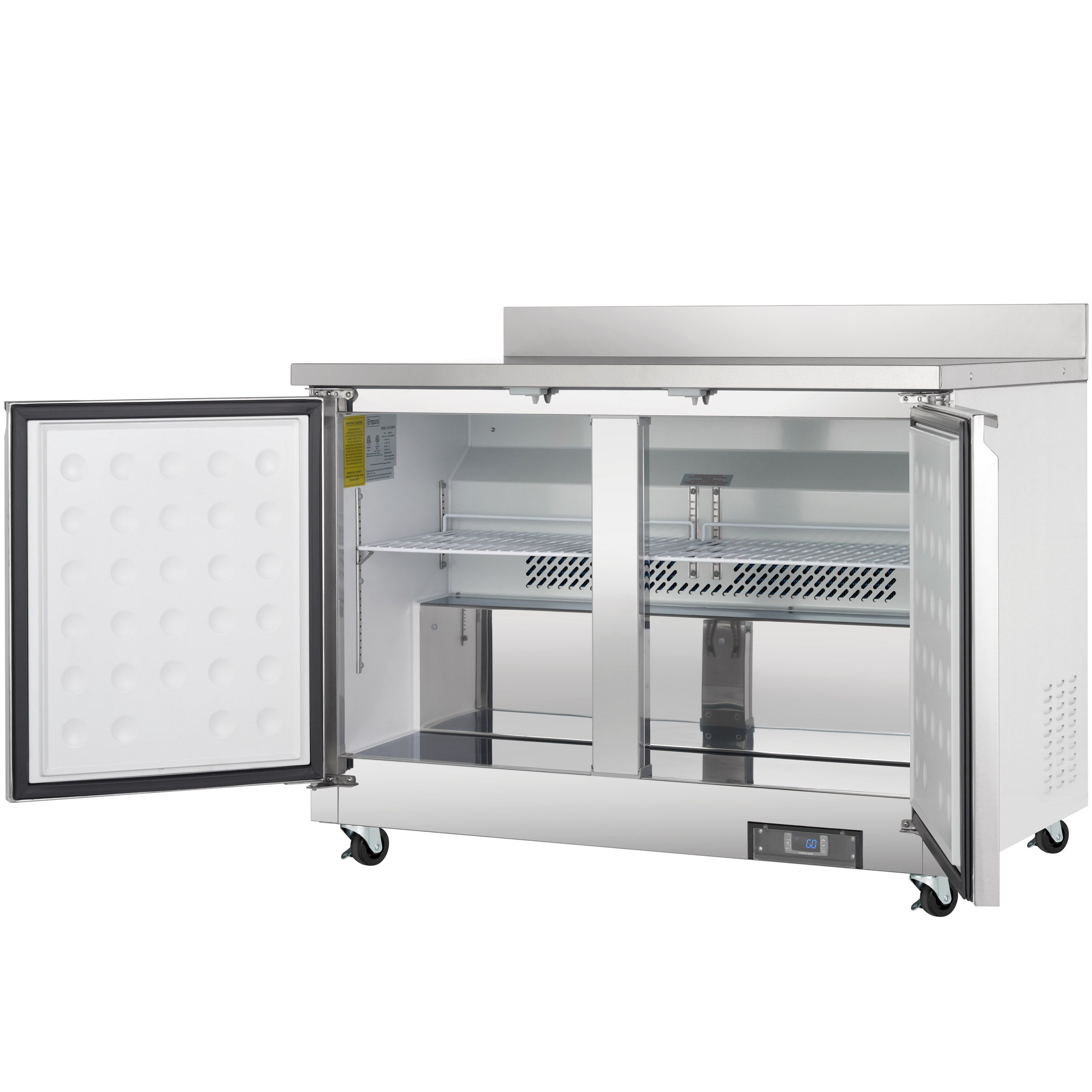 48" Two Door Commercial Work Top Undercounter Freezer