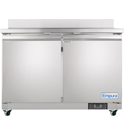 48" Two Door Commercial Work Top Undercounter Refrigerator