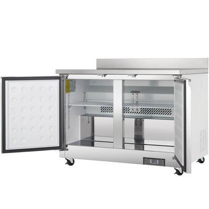 48" Two Door Commercial Work Top Undercounter Refrigerator