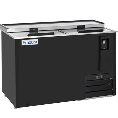 49" Powder Coated Black Stainless Steel Commercial Horizontal Bottle Cooler