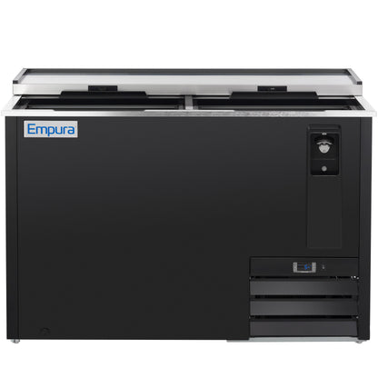 49" Powder Coated Black Stainless Steel Commercial Horizontal Bottle Cooler