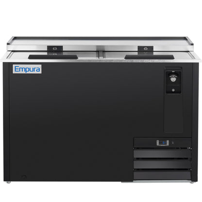 49" Powder Coated Black Stainless Steel Commercial Horizontal Bottle Cooler
