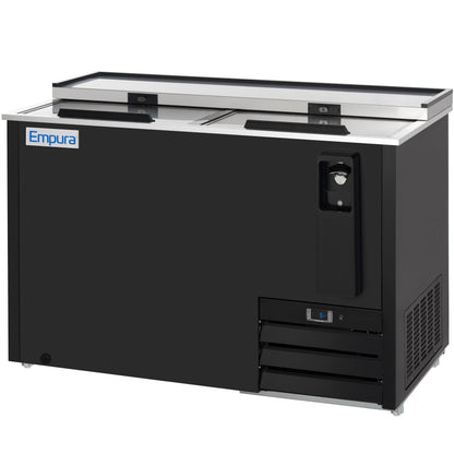 49" Powder Coated Black Stainless Steel Commercial Horizontal Bottle Cooler