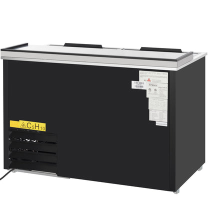 49" Powder Coated Black Stainless Steel Commercial Horizontal Bottle Cooler