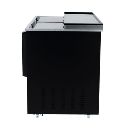 49" Powder Coated Black Stainless Steel Commercial Horizontal Bottle Cooler Bottle Cooler Empura