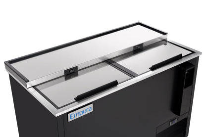 49" Powder Coated Black Stainless Steel Commercial Horizontal Bottle Cooler