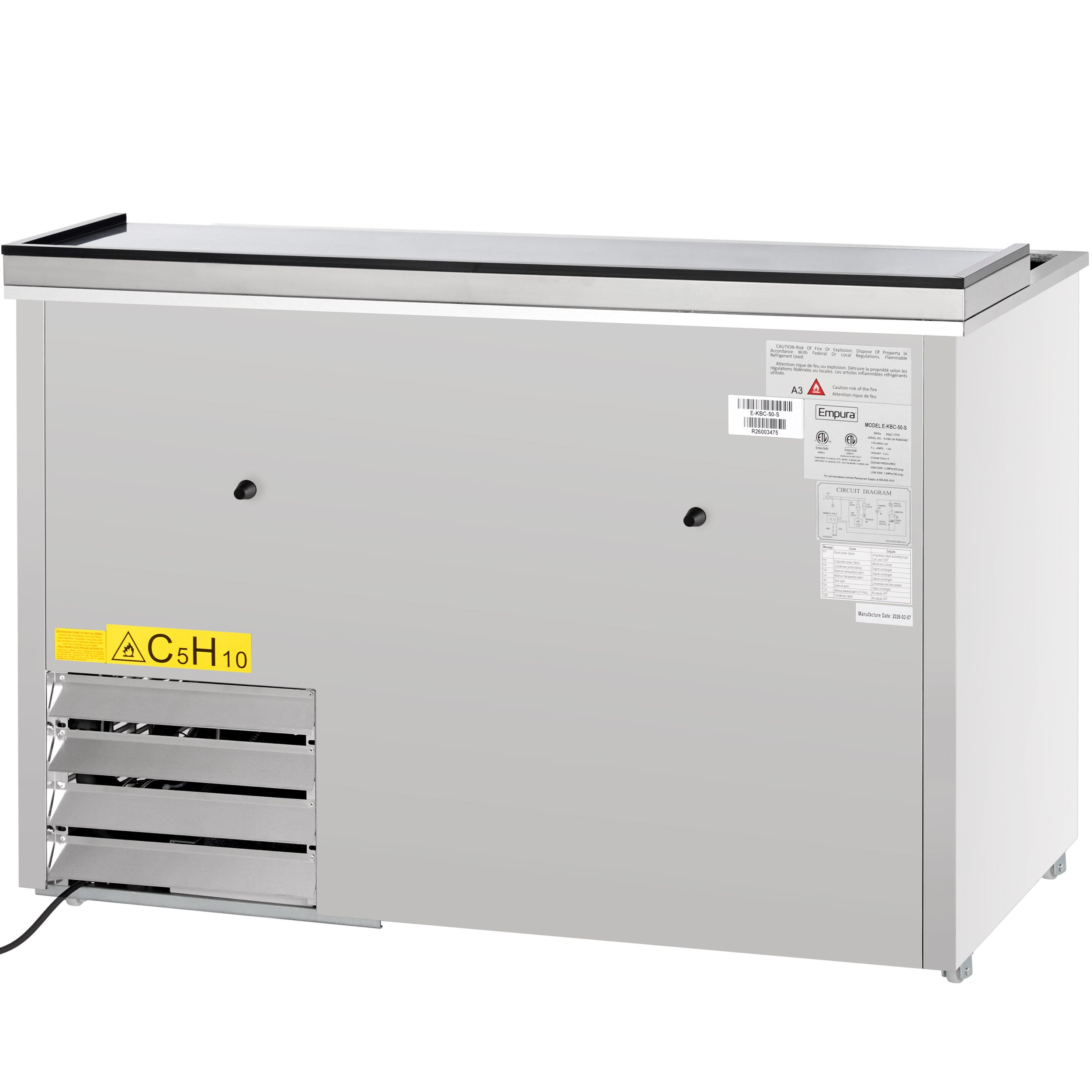 49" Stainless Steel Commercial Horizontal Bottle Cooler