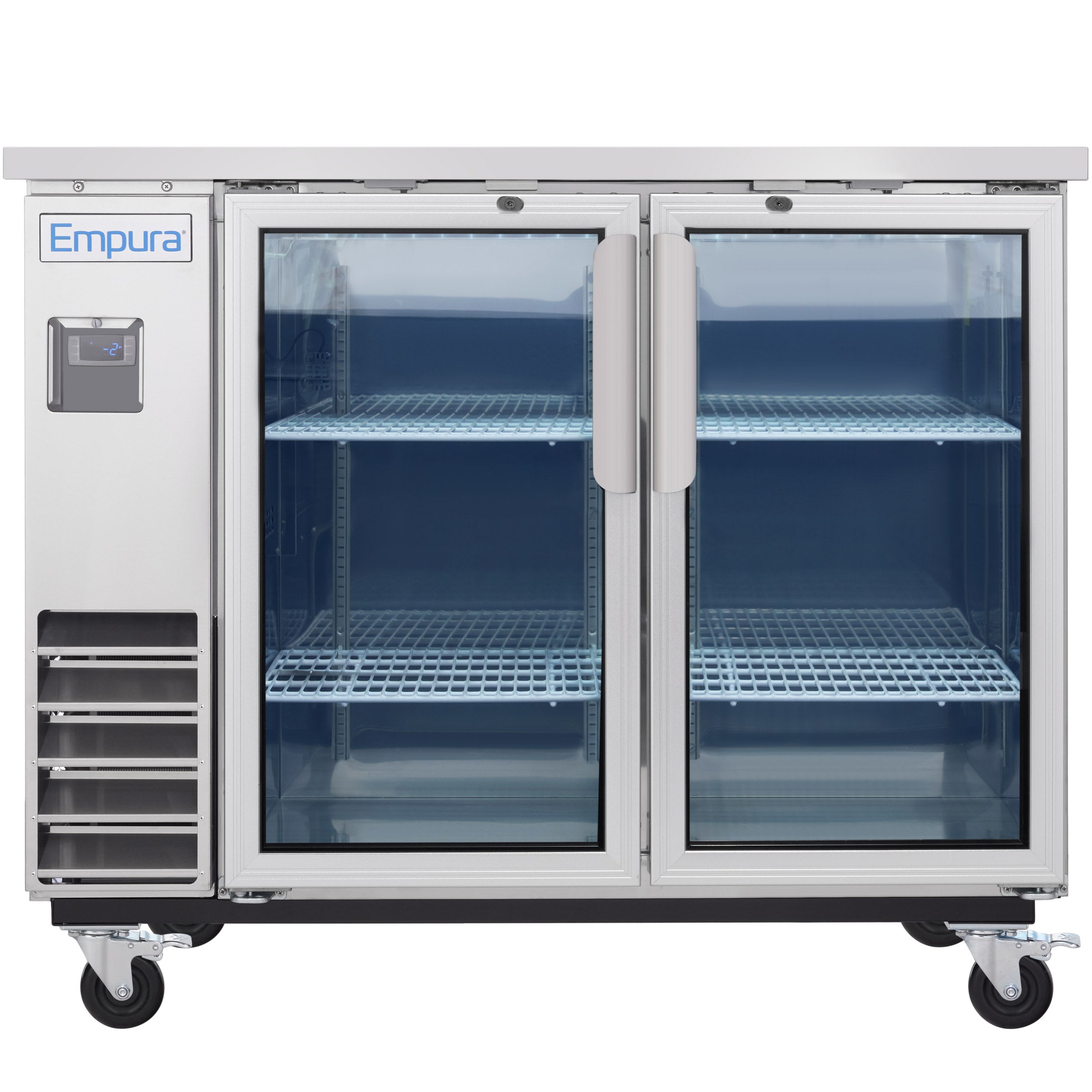 49" x 24" Swing Glass Door Stainless Steel Commercial Back Bar Refrigerator