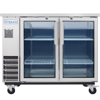 49" x 24" Swing Glass Door Stainless Steel Commercial Back Bar Refrigerator