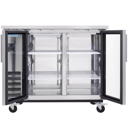 49" x 24" Swing Glass Door Stainless Steel Commercial Back Bar Refrigerator