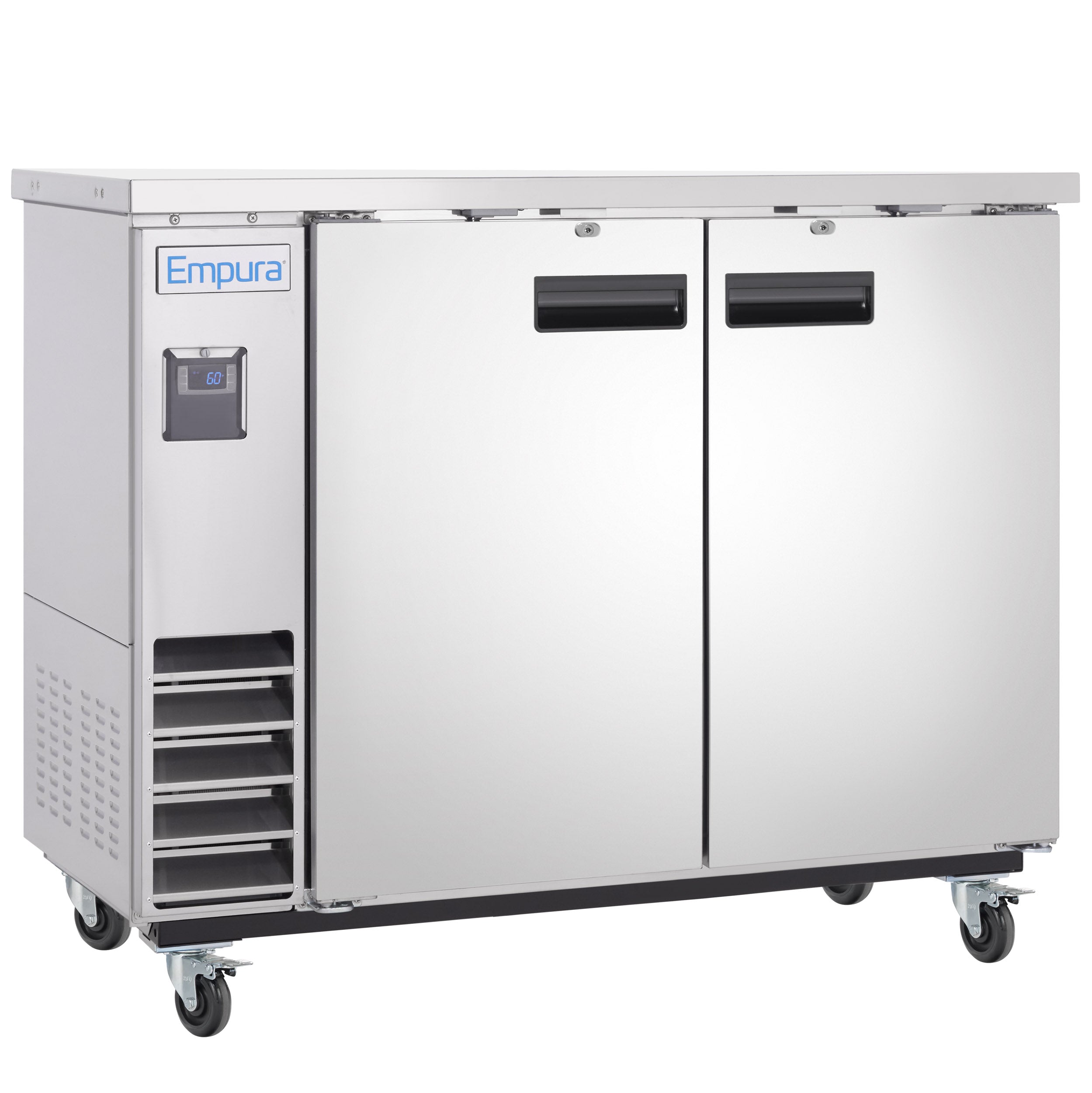 49" x 24" Swing Solid Door Stainless Steel Commercial Back Bar Refrigerator