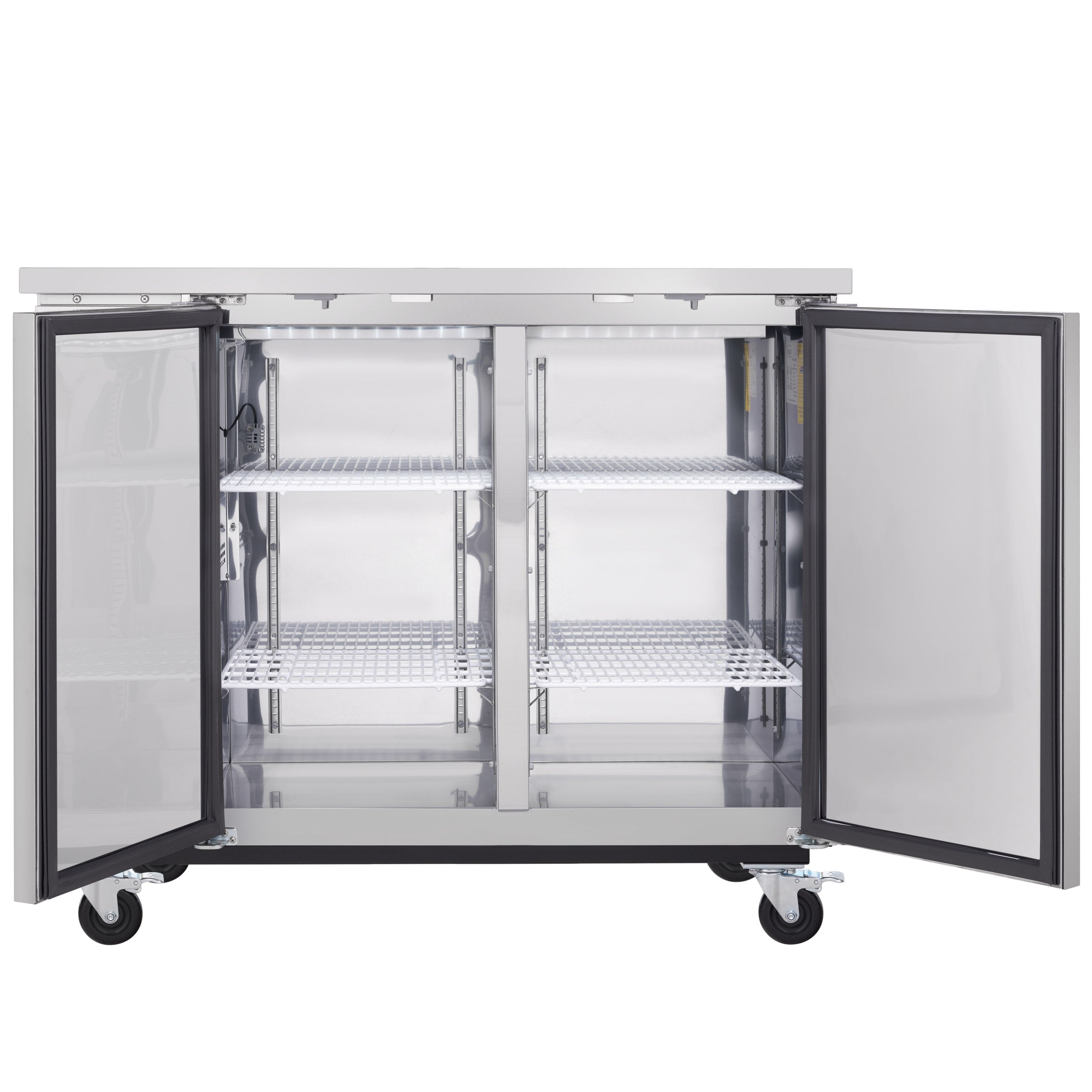 49" x 24" Swing Solid Door Stainless Steel Commercial Back Bar Refrigerator