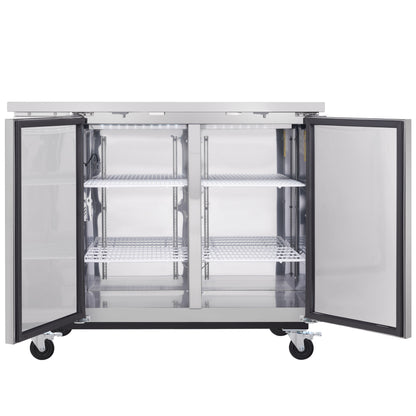 49" x 24" Swing Solid Door Stainless Steel Commercial Back Bar Refrigerator