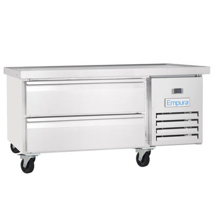 50" 2 Drawer Refrigerated Commercial Chef Base - 6" Depth Pan