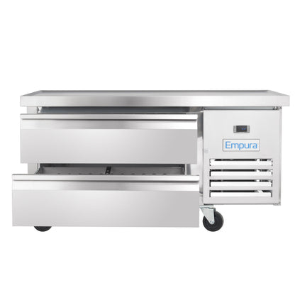 50" 2 Drawer Refrigerated Commercial Chef Base - 6" Depth Pan