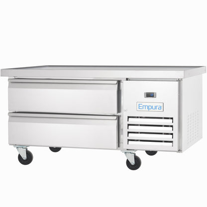 50" 2 Drawer Refrigerated Commercial Chef Base - 6" Depth Pan