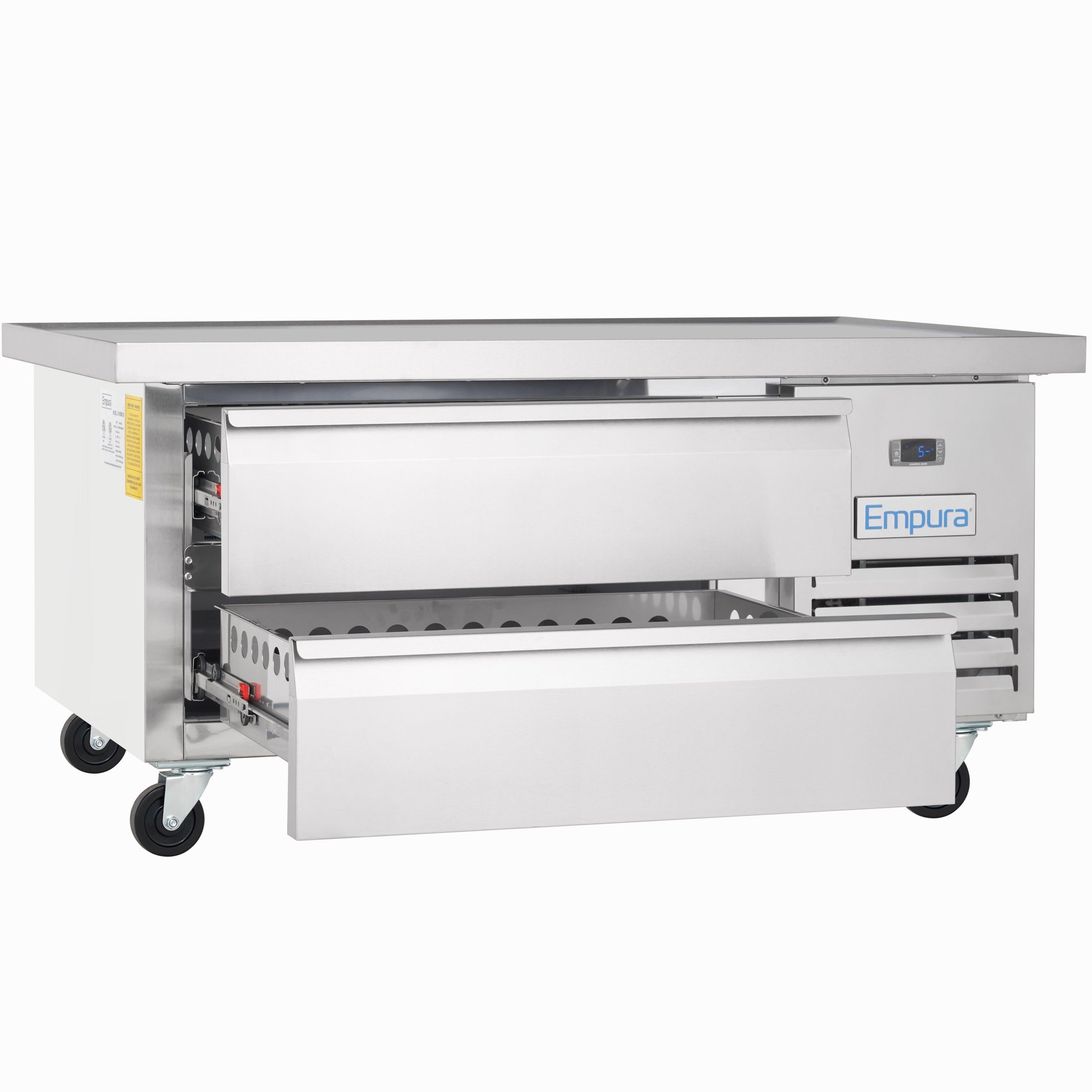 52" 2 Drawer Refrigerated Commercial Chef Base - 6" Depth Pan
