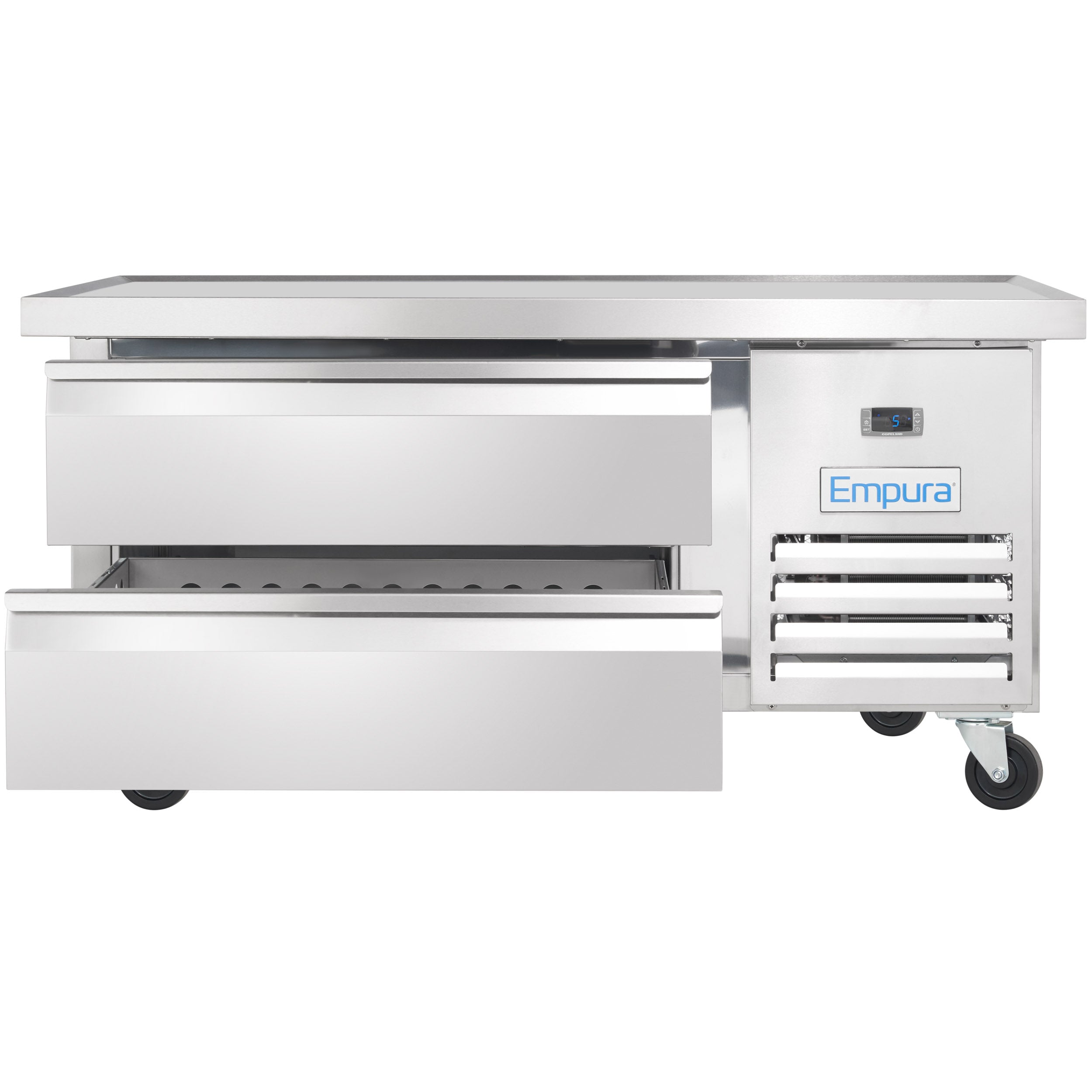 52" 2 Drawer Refrigerated Commercial Chef Base - 6" Depth Pan