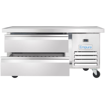 52" 2 Drawer Refrigerated Commercial Chef Base - 6" Depth Pan