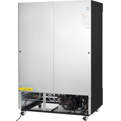 54" Black Swing Commercial Glass Door Merchandiser Freezer with ClearKeeper™ Glass