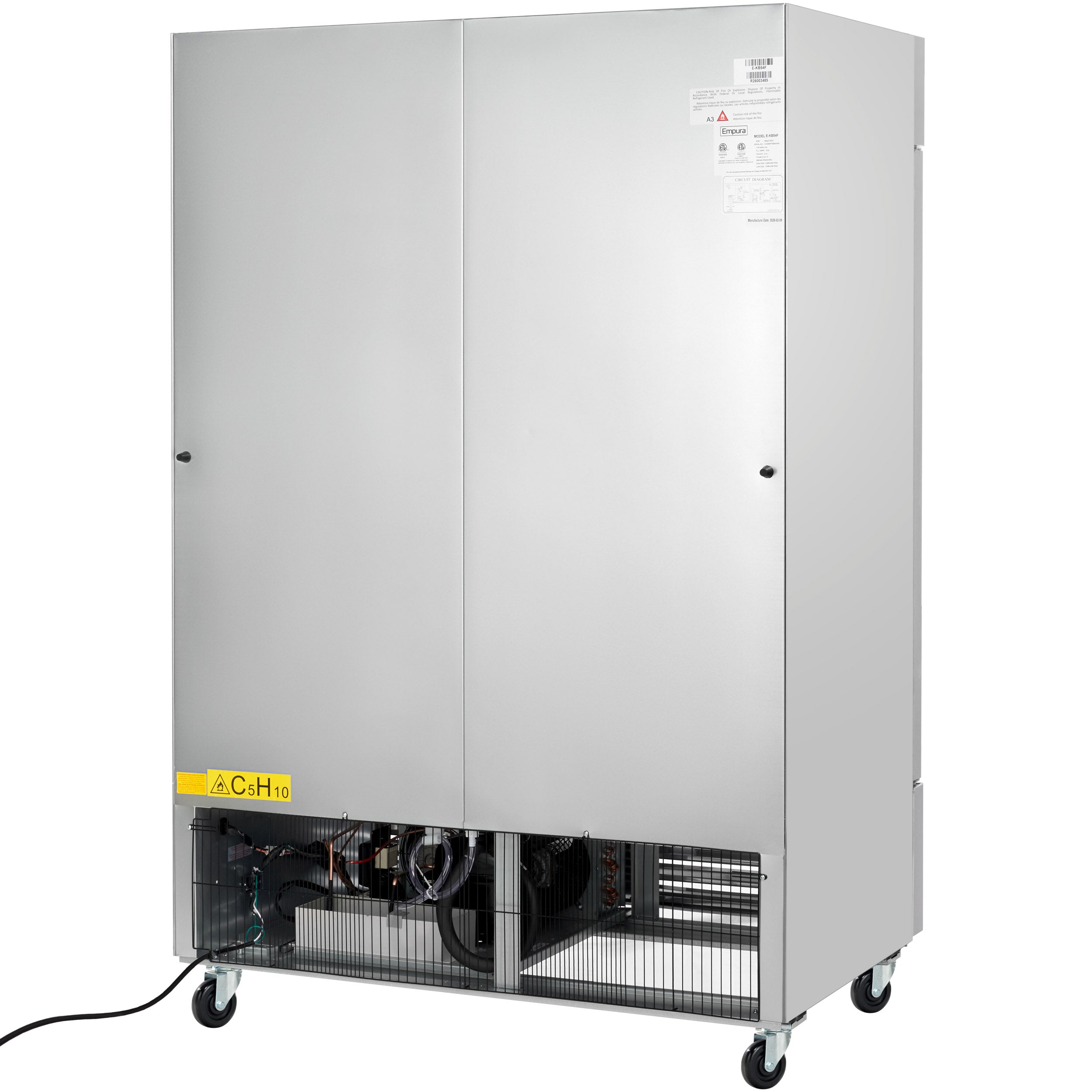 54" Commercial 2 Door Reach-In Freezer