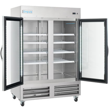 54" Commercial 2 Glass Door Reach-In Freezer