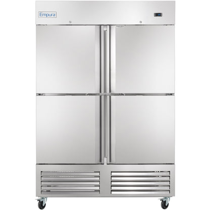 54" Commercial 2 Half Door Stainless Steel Reach-In Freezer