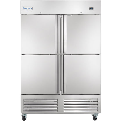 54" Commercial 2 Half Door Stainless Steel Reach-In Refrigerator