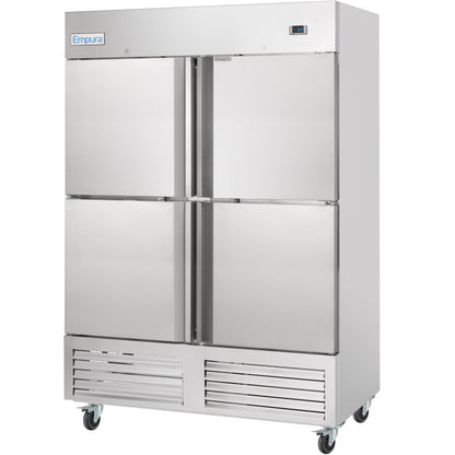 54" Commercial 2 Half Door Stainless Steel Reach-In Refrigerator