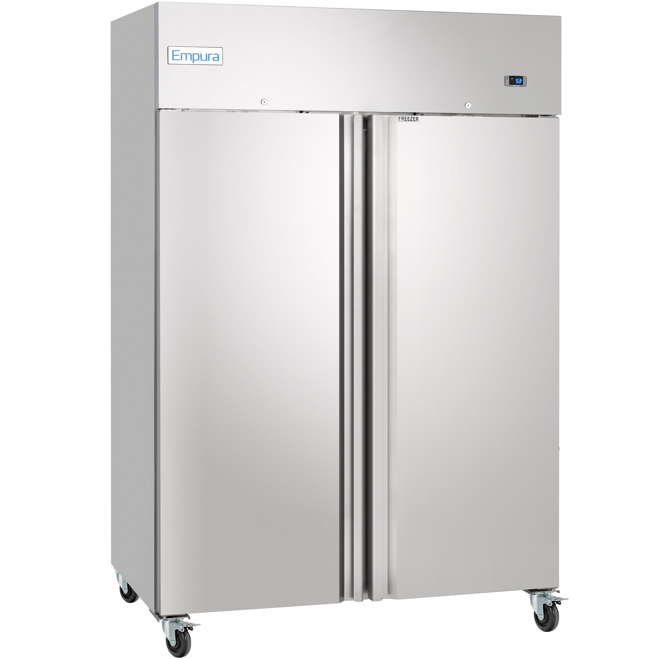 54" Commercial Stainless Steel 2 Door Reach-In Freezer
