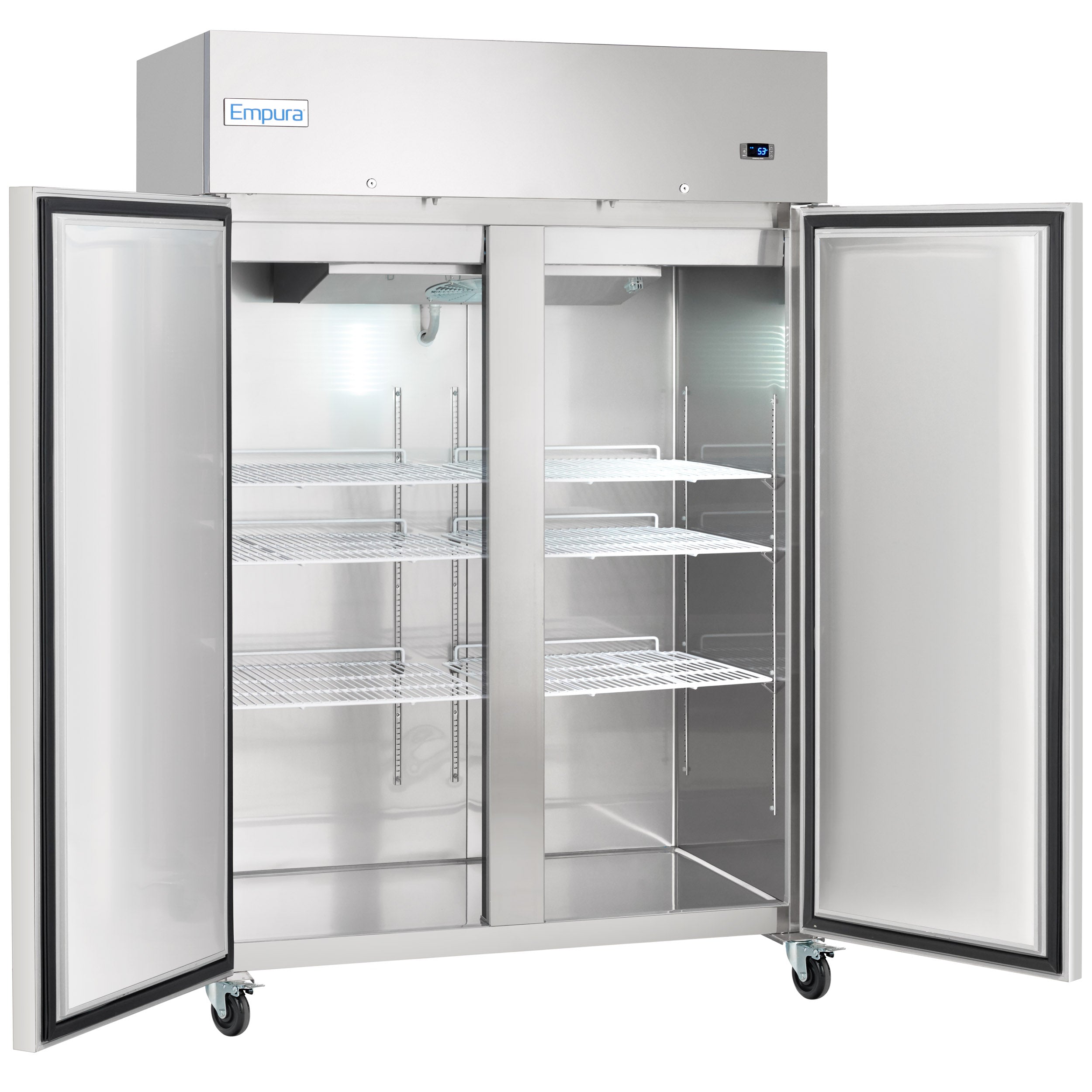 54" Commercial Stainless Steel 2 Door Reach-In Freezer