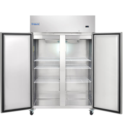 54" Commercial Stainless Steel 2 Door Reach-In Freezer