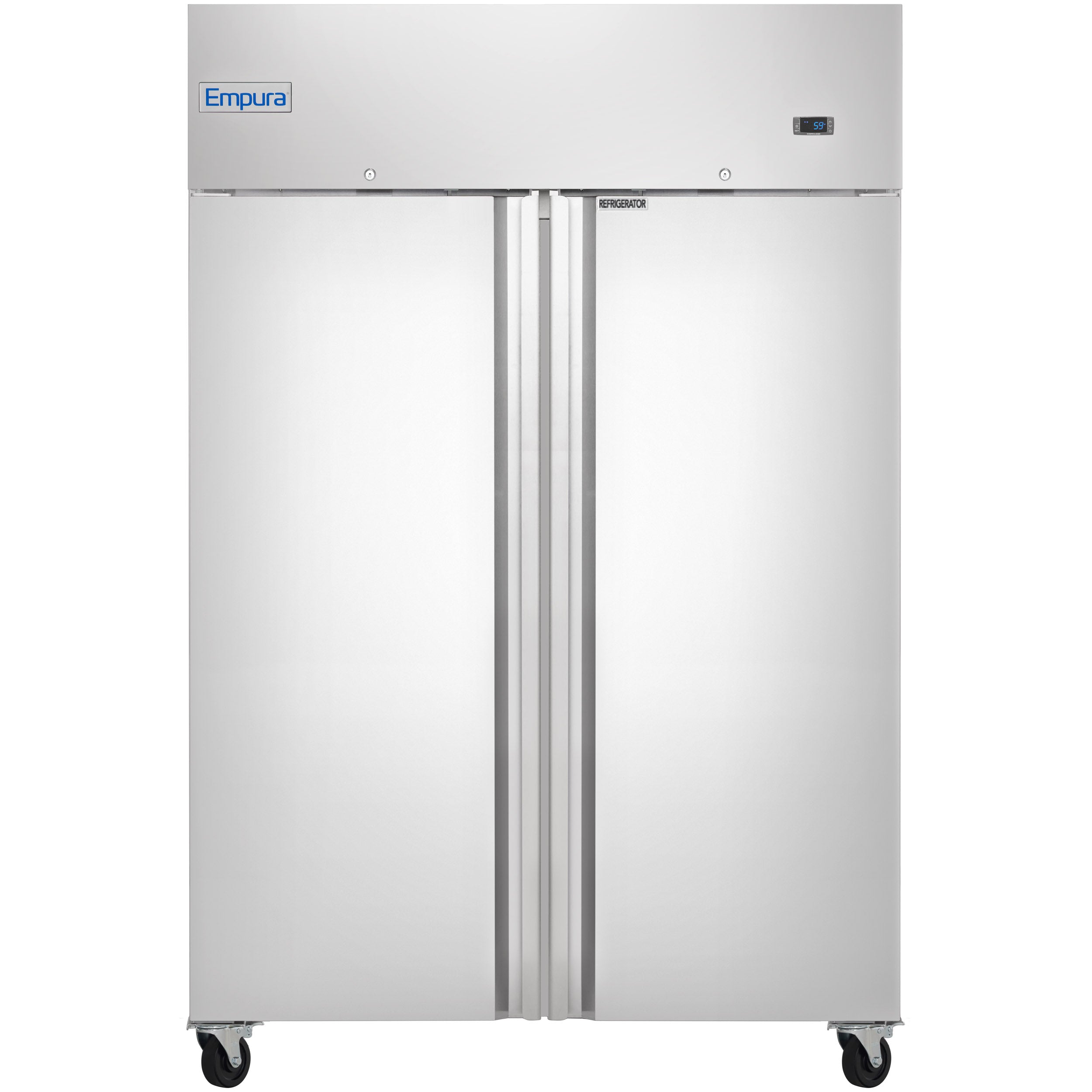 54" Commercial Stainless Steel 2 Door Reach-In Refrigerator