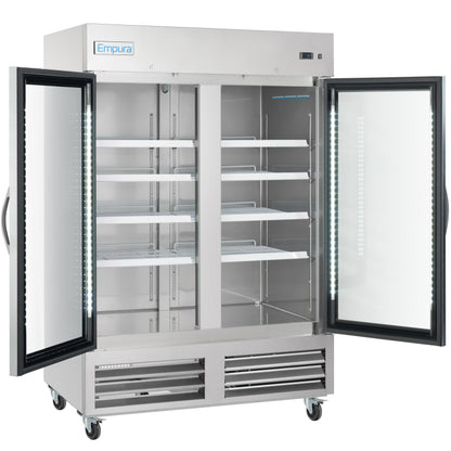 54" Two Section Glass Door Reach-In Refrigerator