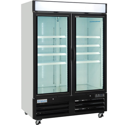 54" White Swing Commercial Glass Door Merchandiser Freezer with ClearKeeper™ Glass