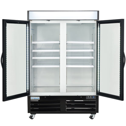 54" White Swing Commercial Glass Door Merchandiser Freezer with ClearKeeper™ Glass