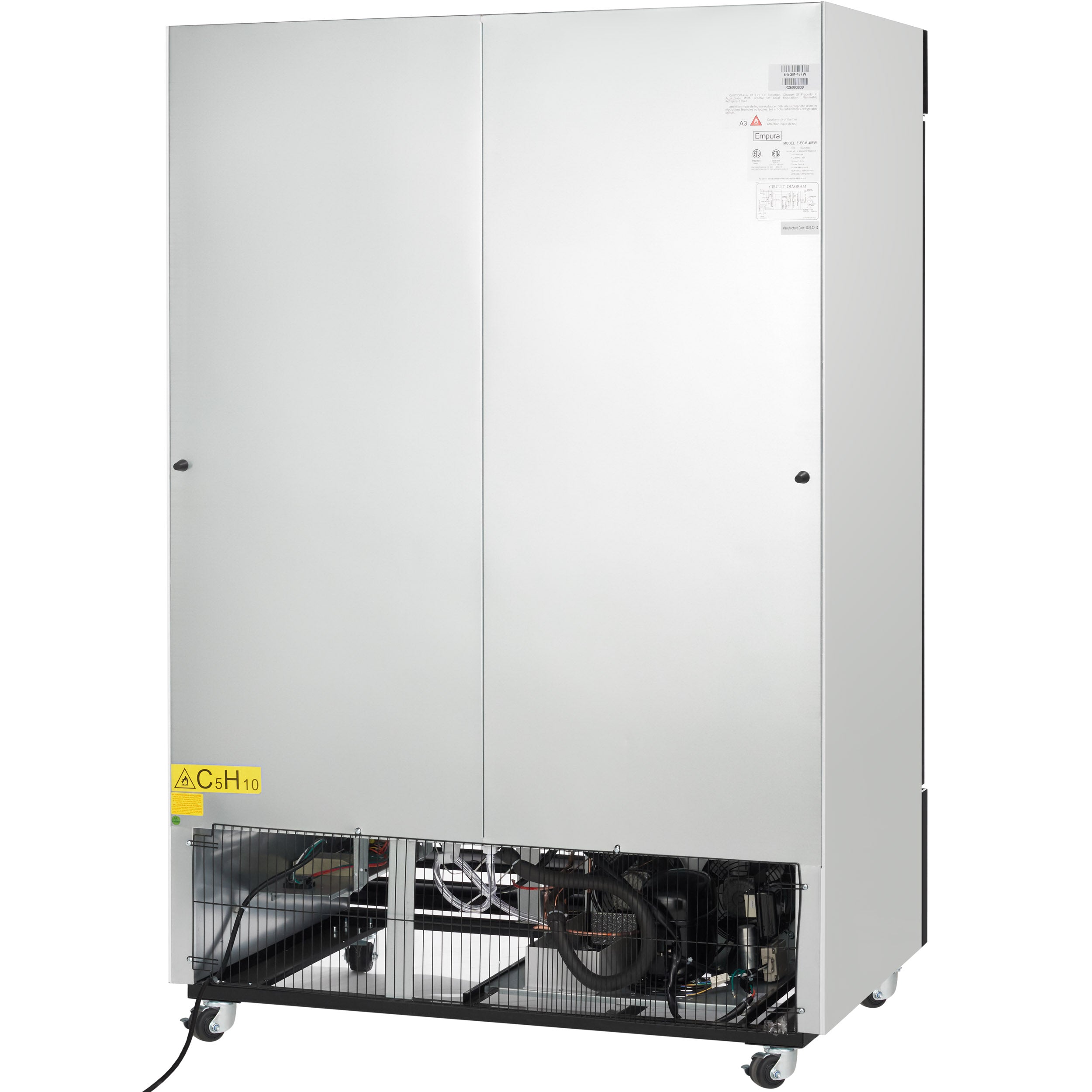 54" White Swing Commercial Glass Door Merchandiser Freezer with ClearKeeper™ Glass