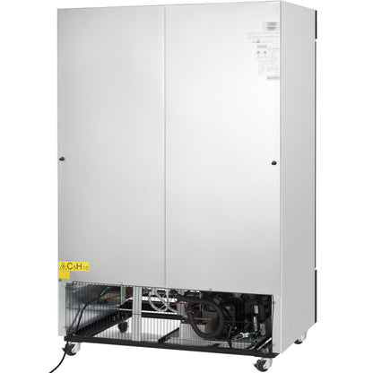 54" White Swing Commercial Glass Door Merchandiser Freezer with ClearKeeper™ Glass