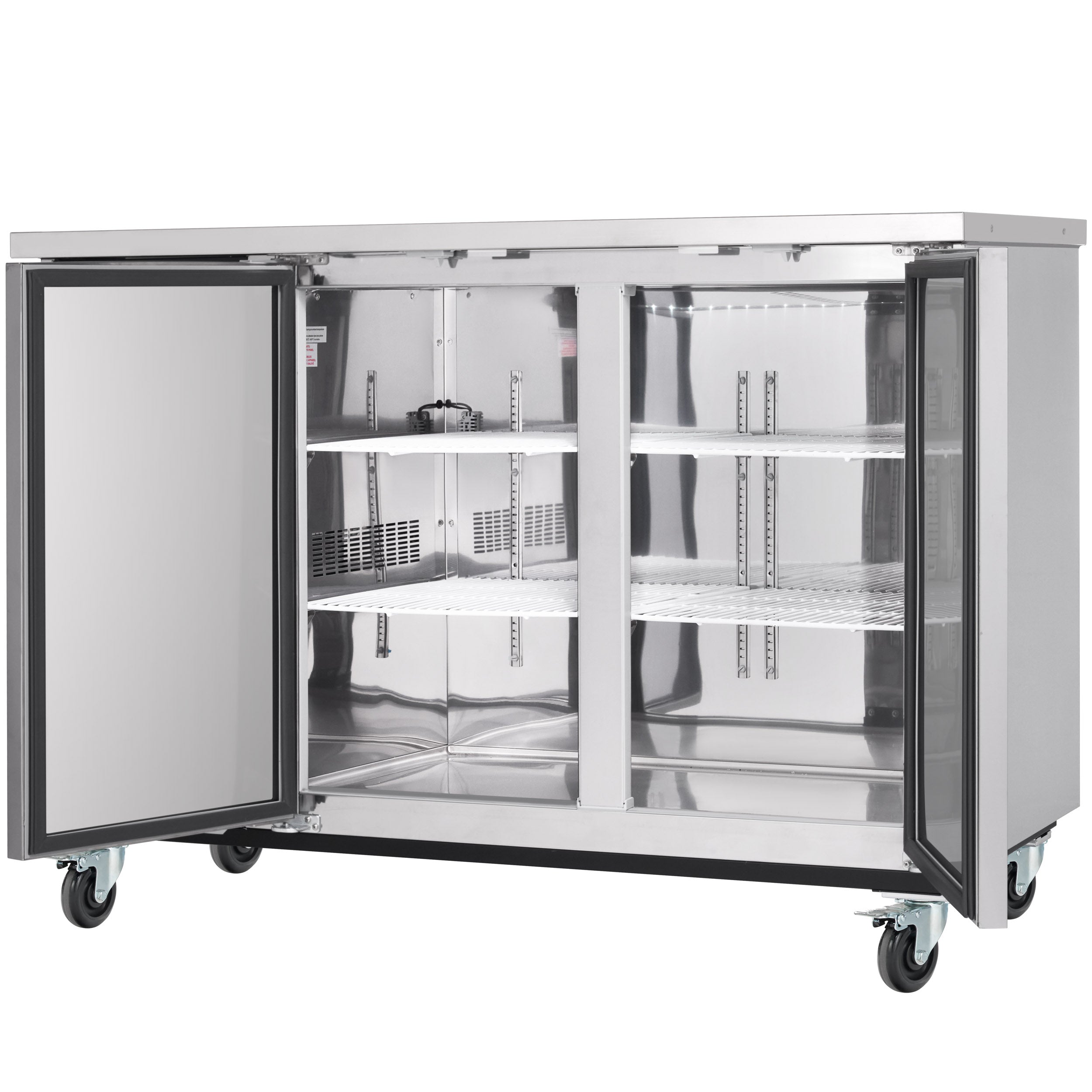 59" x 28" Swing Solid Door Stainless Steel Commercial Back Bar Refrigerator