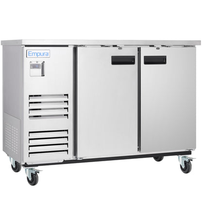 59" x 28" Swing Solid Door Stainless Steel Commercial Back Bar Refrigerator