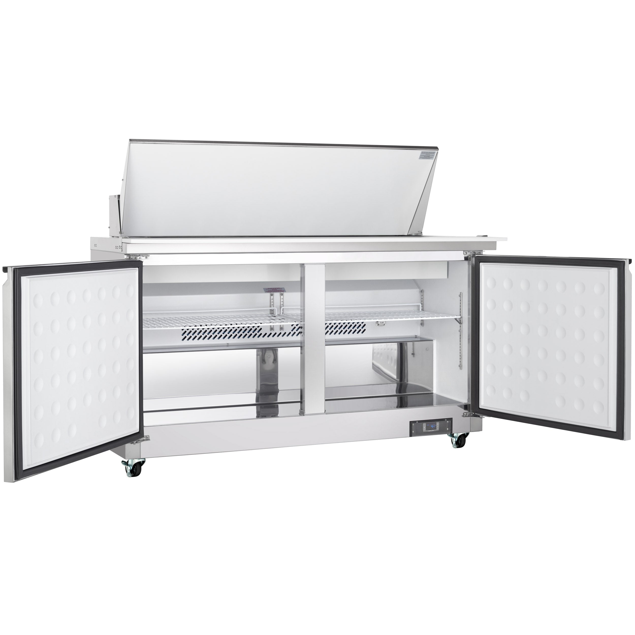61" 2 Door Commercial Mega Top Refrigerated Sandwich and Salad Prep Table