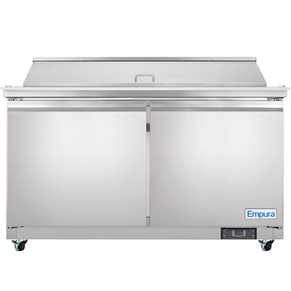 61" 2 Door Commercial Mega Top Refrigerated Sandwich and Salad Prep Table